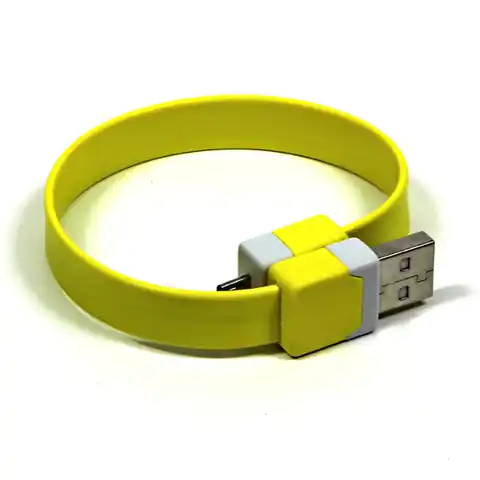 ⁨USB kabel (2.0), USB A M - microUSB (M), 0.25m, żółty, na nadgarstek⁩ w sklepie Wasserman.eu