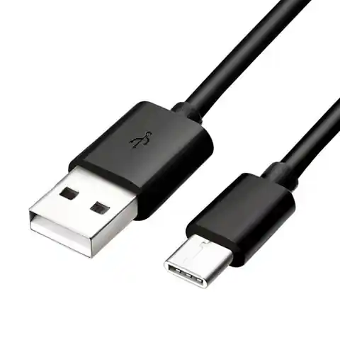 ⁨USB kabel (2.0), USB A M - USB C (M), 1m, czarny⁩ w sklepie Wasserman.eu