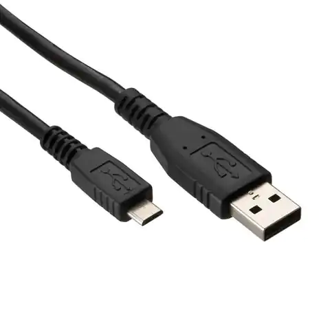 ⁨USB kabel (2.0), USB A M - microUSB (M), 0.6m, czarny⁩ w sklepie Wasserman.eu