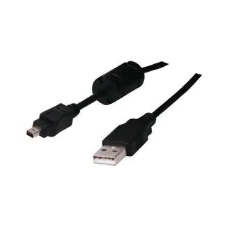 ⁨USB kabel (2.0), USB A M - 4-pin M, 26734, 1.8m, czarny, FUJI⁩ w sklepie Wasserman.eu