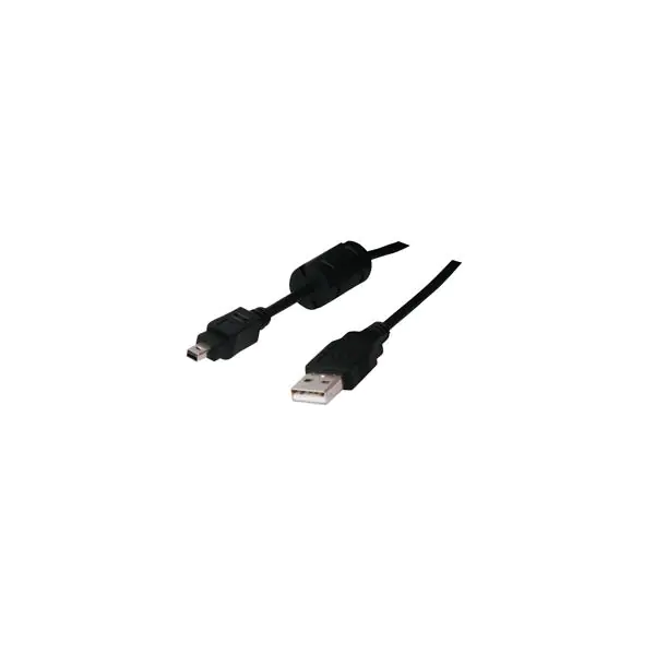 ⁨Logo USB kabel (2.0), USB A M - 4-pin M, 1.8m, czarny, blistr, FUJI⁩ w sklepie Wasserman.eu