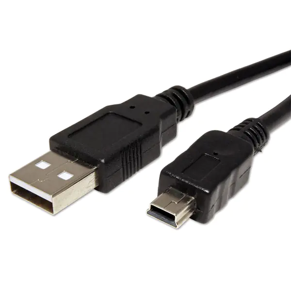 ⁨Logo USB kabel (2.0), USB A M - miniUSB (M), 1m, czarny, blistr⁩ w sklepie Wasserman.eu