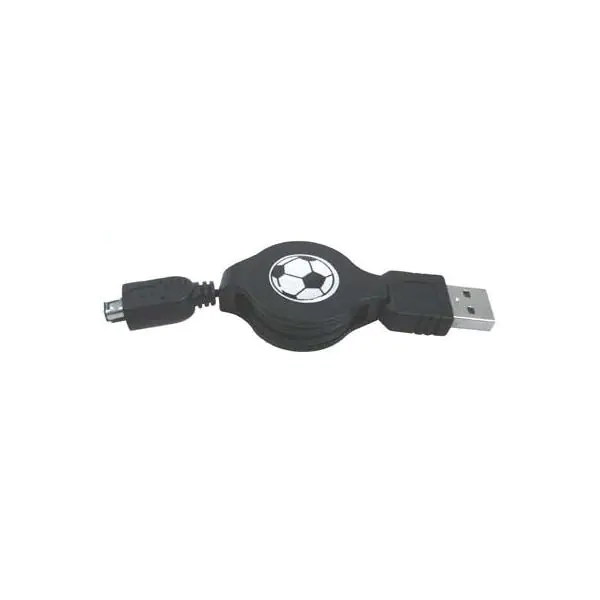 ⁨Logo USB kabel (1.1), USB A M - 4-pin M, 0.7m, nawijany, czarny, HIROSE⁩ w sklepie Wasserman.eu