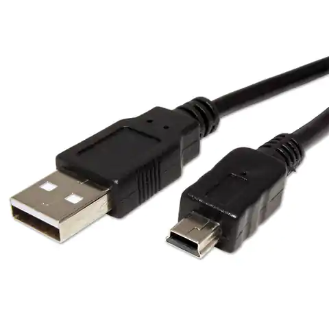 ⁨Logo USB kabel (2.0), USB A M - miniUSB (M), 1.8m, czarny, blistr⁩ w sklepie Wasserman.eu