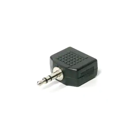 ⁨Audio splitter, Jack (3,5mm) M - 2x Jack (3.5mm) F, stereo, black⁩ at Wasserman.eu