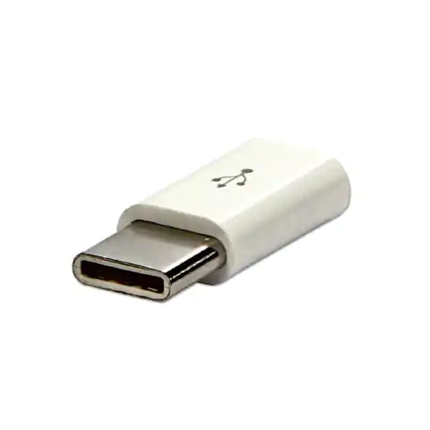 ⁨USB redukcja, (2.0), USB C (M) - microUSB (F), biała⁩ w sklepie Wasserman.eu