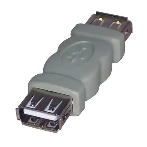 ⁨USB złączka, (2.0), USB A F - USB A F, szara, Logo blistr 29241⁩ w sklepie Wasserman.eu