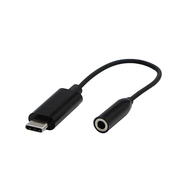 ⁨USB/Audio USB C (M) - Jack (3,5mm) F, stereo, czarna⁩ w sklepie Wasserman.eu