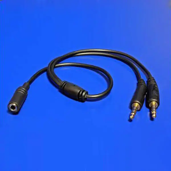 ⁨Audio splitter, Jack (3,5mm) F - 2x Jack (3.5mm) M, stereo, black⁩ at Wasserman.eu