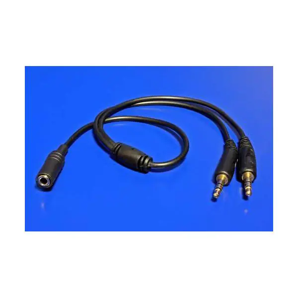 ⁨Audio splitter, Jack (3,5mm) F - 2x Jack (3.5mm) M, stereo, black, Logo⁩ at Wasserman.eu