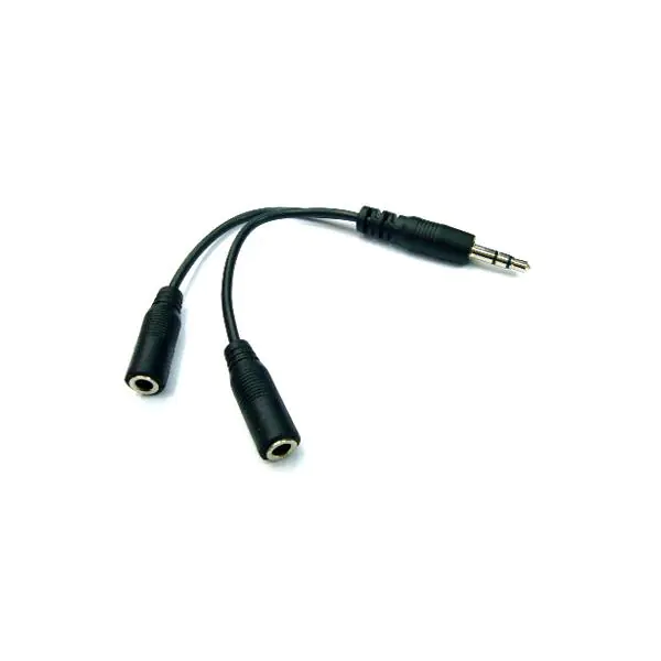 ⁨Audio splitter, Jack (3,5mm) M - 2x Jack (3.5mm) F, 0.2 m, stereo, black, Wired logo⁩ at Wasserman.eu