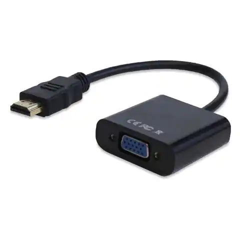 ⁨Video HDMI M - VGA (D-Sub) (F), 0.2 m, przewodowy, czarny⁩ w sklepie Wasserman.eu