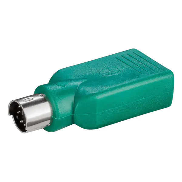 ⁨USB-PS/2 redukcja, do myszy, PS/2 M - USB A F, zielona, Logo blistr⁩ w sklepie Wasserman.eu