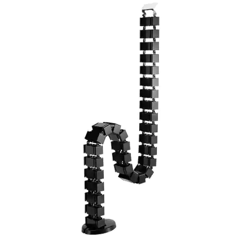 ⁨Cable organizer, Cable grille, Adjustable cable cover, black, 1.3m, Powerton⁩ at Wasserman.eu