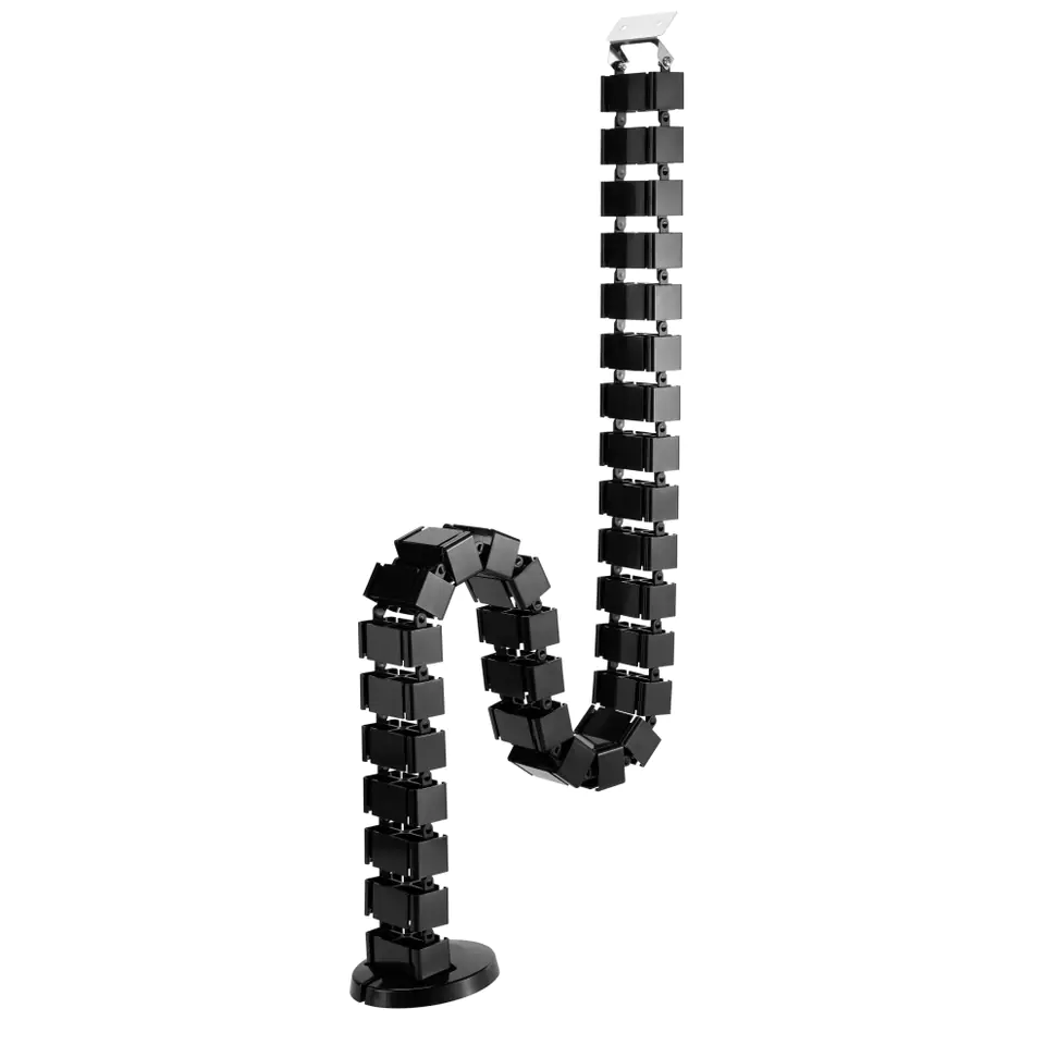 ⁨Cable organizer, Cable grille, Adjustable cable cover, black, 1.3m, Powerton⁩ at Wasserman.eu