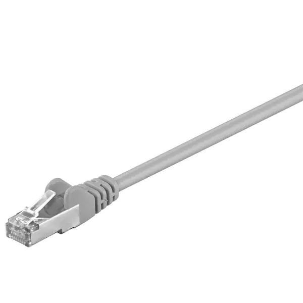 ⁨Przewód LAN FTP patchcord, Cat.5e, RJ45 M - RJ45 M, 0.25 m, chroniony, szary, economy⁩ w sklepie Wasserman.eu