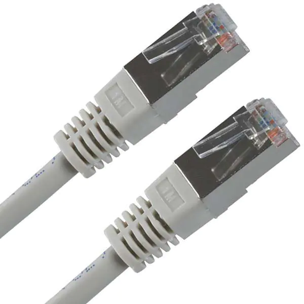 ⁨Przewód LAN FTP patchcord, Cat.5e, RJ45 M - RJ45 M, 0.5 m, chroniony, szary, economy⁩ w sklepie Wasserman.eu