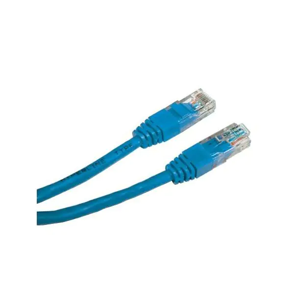 ⁨UTP patch cord, Cat.5e, RJ45 M - RJ45 M, 0.5 m, unshielded, blue, economy⁩ at Wasserman.eu