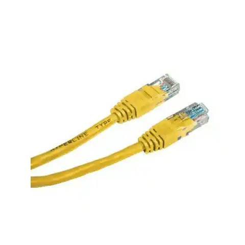 ⁨Przewód LAN UTP patchcord, Cat.5e, RJ45 M - RJ45 M, 0.5 m, nieekranowany, żółty, economy⁩ w sklepie Wasserman.eu