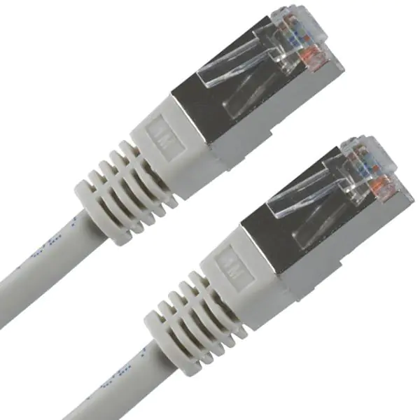 ⁨Przewód LAN FTP patchcord, Cat.5e, RJ45 M - RJ45 M, 1 m, chroniony, szary, economy⁩ w sklepie Wasserman.eu