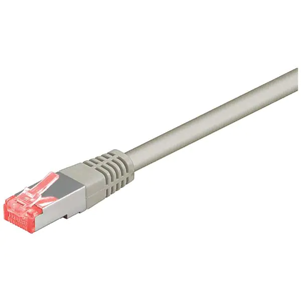 ⁨S/FTP patch cord, Cat.6, RJ45 M - RJ45 M, 3 m, protected, LSOH, grey, economy⁩ at Wasserman.eu