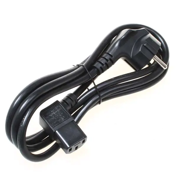 ⁨Kabel sieciowy 230V zasilacz, CEE7 (widelec) - C13, 5m, VDE approved, czarny, łamany, EOL⁩ w sklepie Wasserman.eu