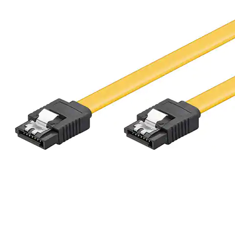 ⁨Kabel do dysku twardego danych, SATA samec - SATA samec, 0.5 m, 6 Gb/s, żółty, Logo pakowane w blistrze⁩ w sklepie Wasserman.eu
