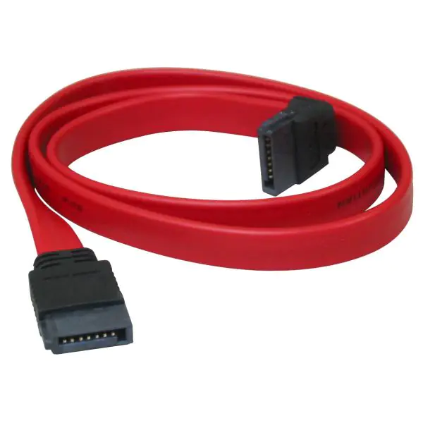 ⁨Kabel danych, SATA samec - SATA samec, 0.5 m, prostokątny, czerwony⁩ w sklepie Wasserman.eu