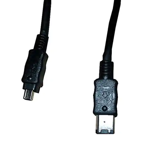 ⁨FireWire kabel IEEE 1394 (6pin) samec - IEEE 1394 (4pin) samec, 2 m, czarny, opakowanie bulk⁩ w sklepie Wasserman.eu