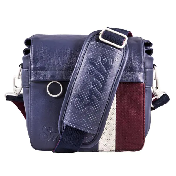 Camera bag, eco leather/ polyester, blue, Urban Nomad Wind S, with strap, Smile at Wasserman.eu
