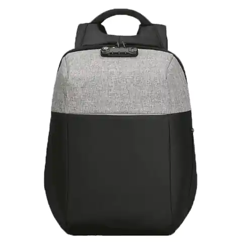 ⁨Notebook backpack 15.6", NB008, black-grey, polyester / polyethylene / nylon, with anti-theft protection⁩ at Wasserman.eu