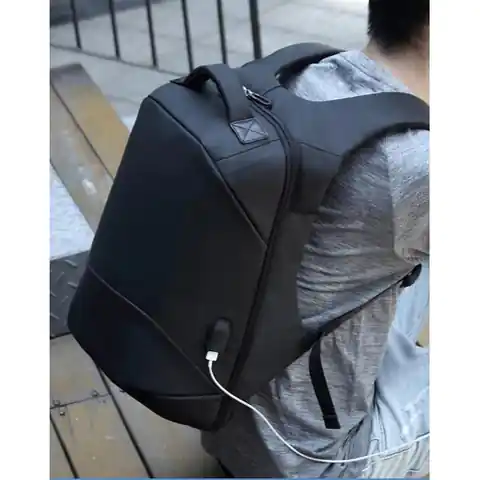 ⁨Notebook backpack 15.6", NB007, black, polyester / polyethylene / nylon, with anti-theft protection⁩ at Wasserman.eu