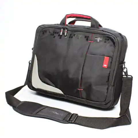 ⁨Notebook bag 15,6", black with red inserts, nylon, NT007 type Crown⁩ at Wasserman.eu