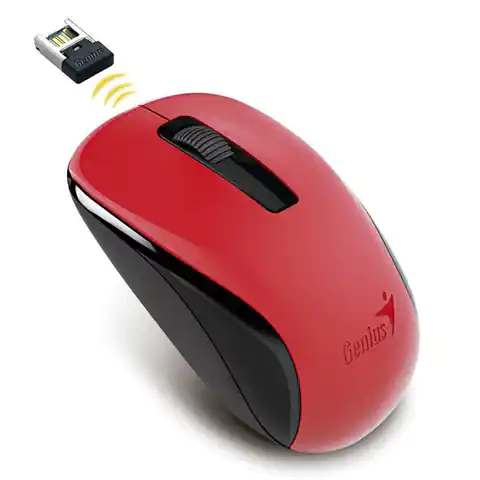 ⁨Mysz bezprzewodowa, Genius NX-7005, czerwona, optyczna, 1200DPI⁩ w sklepie Wasserman.eu