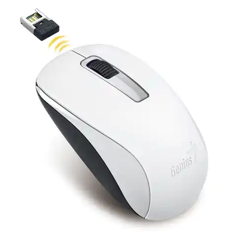 ⁨Genius Mouse NX-7005, 1200DPI, 2.4 GHz, optical, 3 kl., wireless USB, white, AA⁩ at Wasserman.eu
