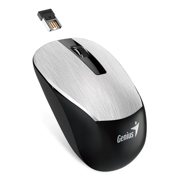 ⁨Genius Mouse NX-7015, 1600DPI, 2.4 [GHz], optical, 3 kl., wireless USB, silver, AA⁩ at Wasserman.eu
