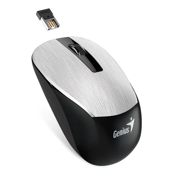 ⁨Mysz bezprzewodowa, Genius NX-7015, srebrna, optyczna, 1600DPI⁩ w sklepie Wasserman.eu