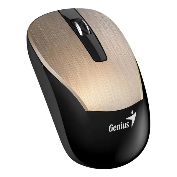 ⁨Genius Mouse Eco-8015, 1600DPI, 2.4 [GHz], optical, 3 kl., wireless USB, black and gold, built-in rechargeable battery⁩ at Wasserman.eu