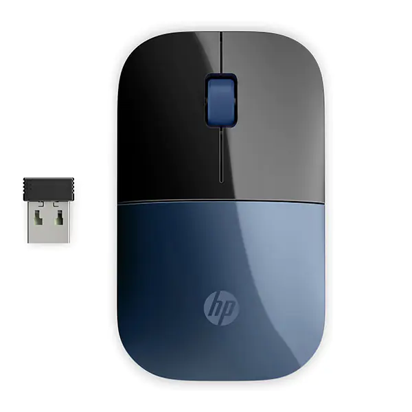 ⁨HP Mysz Z3700 lumiere blue, 1200DPI, 2.4 [GHz], optyczny, 3kl., bezprzewodowa, niebieska, 1 szt AA⁩ w sklepie Wasserman.eu