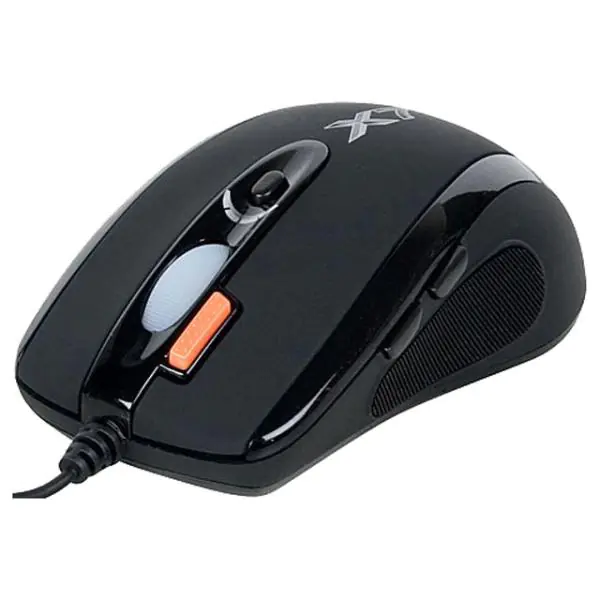 ⁨A4Tech X-710BK Mouse, 2000DPI, optical, 7 kl., wired USB, black, for gaming⁩ at Wasserman.eu