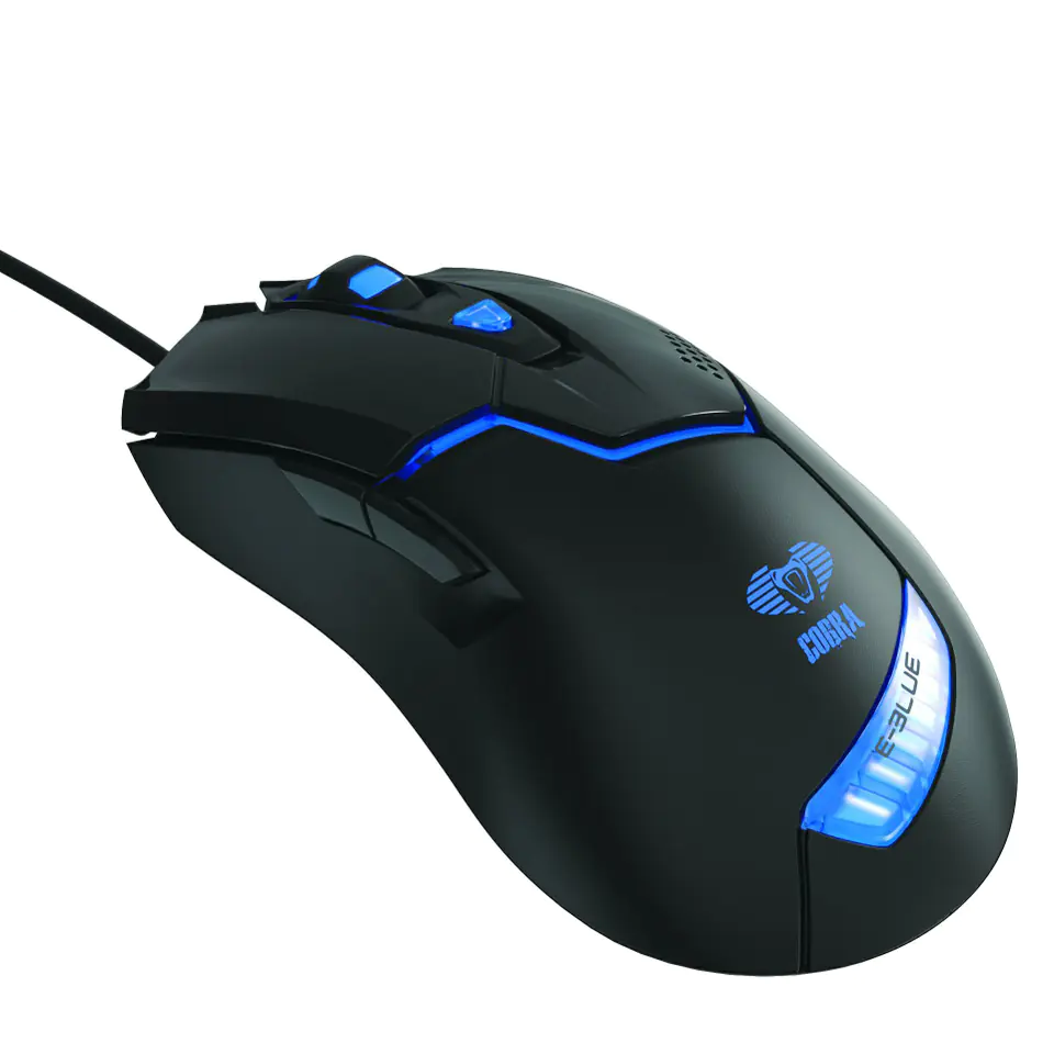 ⁨Mysz przewodowa, E-blue Cobra 622, czarna, optyczna, 1600DPI⁩ w sklepie Wasserman.eu