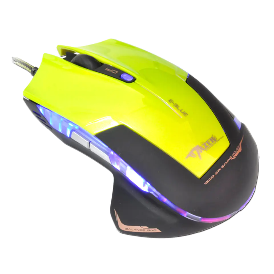 ⁨Mysz przewodowa, E-blue Mazer R, zielona, optyczna, 2400DPI, EOL⁩ w sklepie Wasserman.eu