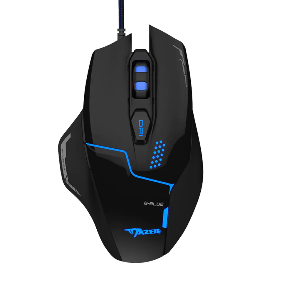 ⁨E-blue Mazer V2 Mouse, 2500DPI, optical, 6 kl., wired USB, black⁩ at Wasserman.eu