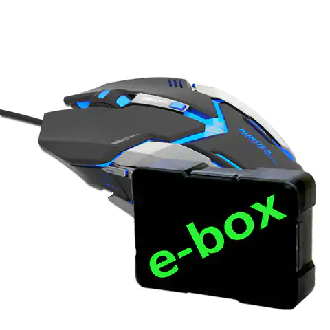 ⁨Mysz przewodowa, E-blue Auroza Gaming, czarna, optyczna, 4000DPI, e-box⁩ w sklepie Wasserman.eu
