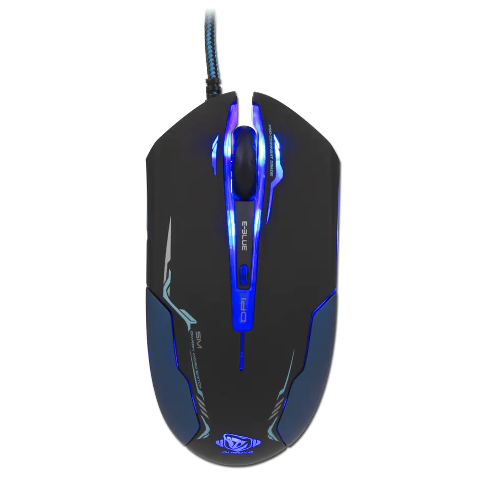 ⁨Mysz przewodowa, E-blue Auroza, czarna, optyczna, 3500DPI⁩ w sklepie Wasserman.eu