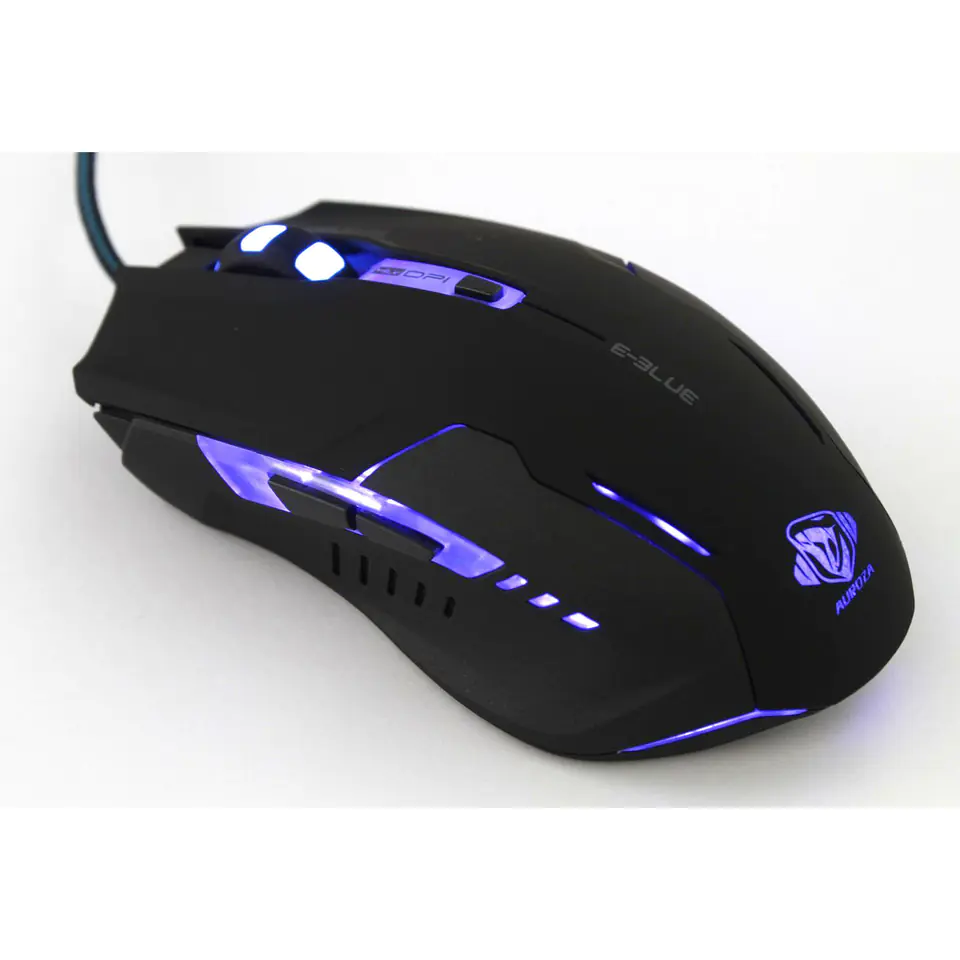 ⁨Mysz przewodowa, E-blue Auroza G, czarna, optyczna, 3000DPI⁩ w sklepie Wasserman.eu