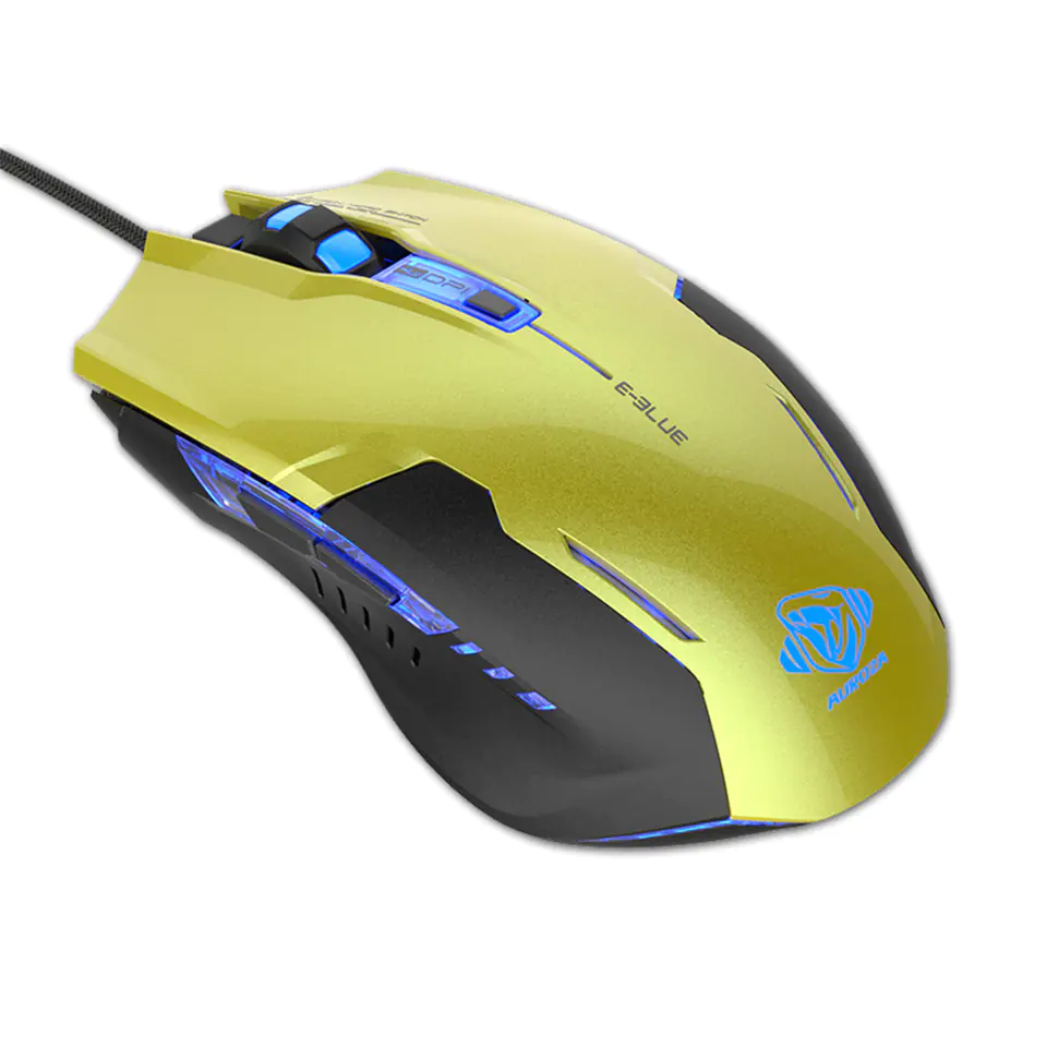 ⁨E-blue Auroza G Mouse, 3000DPI, optical, 6 kl., wired USB, green⁩ at Wasserman.eu