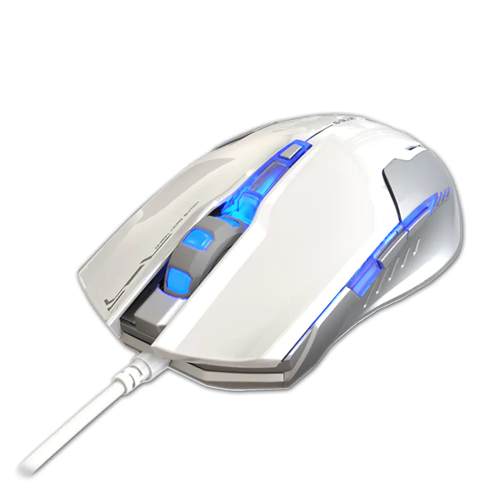 ⁨Mysz przewodowa, E-blue Auroza G, biała, optyczna, 3000DPI, EOL⁩ w sklepie Wasserman.eu