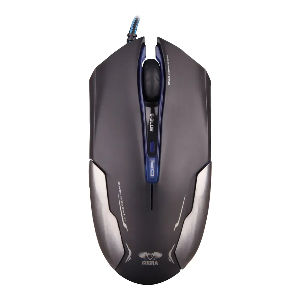 ⁨Mysz przewodowa, E-blue Cobra EMS653, czarna, optyczna, 3000DPI, EOL⁩ w sklepie Wasserman.eu