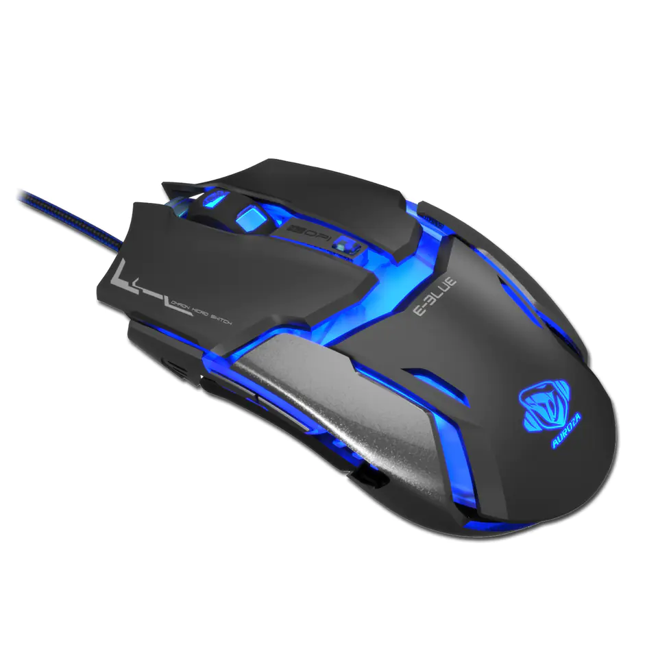 ⁨Mysz przewodowa, E-blue Auroza Type IM, czarna, optyczna, 4000DPI⁩ w sklepie Wasserman.eu